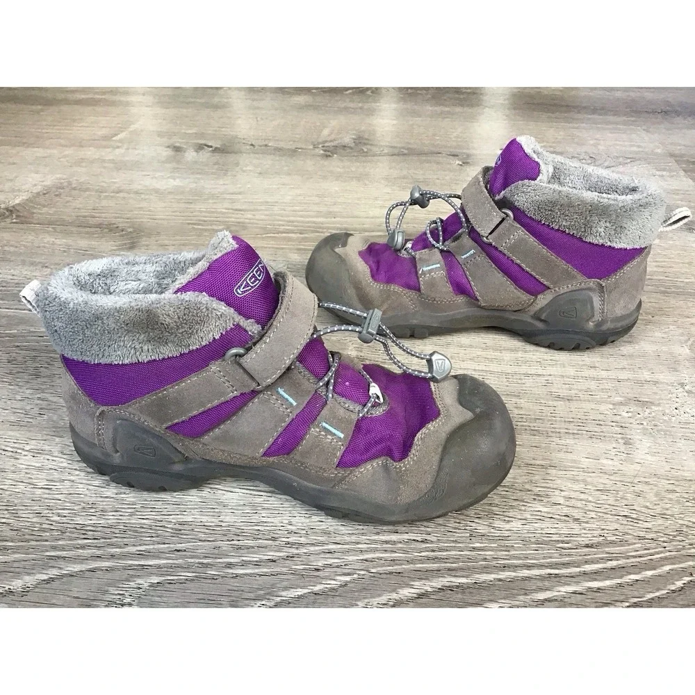 Keen Knotch Youth Size 4 Insulated Waterproof Purple Ankle Boots #1026738
